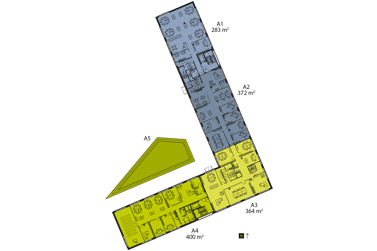 Dynamostraße 13–15 – Regelgeschoss Belegungsbeispiel